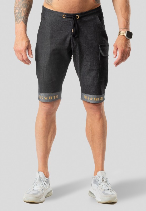 TRES AMIGOS WEAR Short L007-SKB1 Černá barva - Pánské oblečení kraťasy