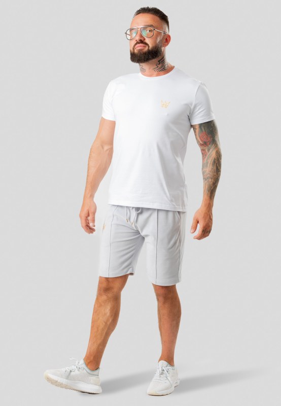 TRES AMIGOS WEAR Short W004-SKK Light Grey - Pánské oblečení kraťasy