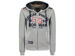 Pánská mikina s kapucí Geographical Norway Flag DB MEN 054, šedá (WW6088H/GN/Blended Grey)
