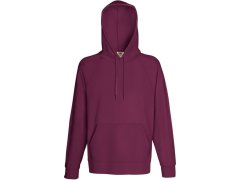 Fruit of the Loom Lightweight Hooded Sweat Pánská raglánová mikina s kapucí 16.2140 burgundy