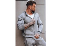 Anthracite Dstreet BX4111z pánská mikina na zip bez kapuce