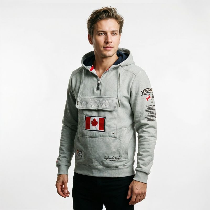 Pánská mikina RBMWW3826H/CP Šedá s potiskem - Canadian Peak