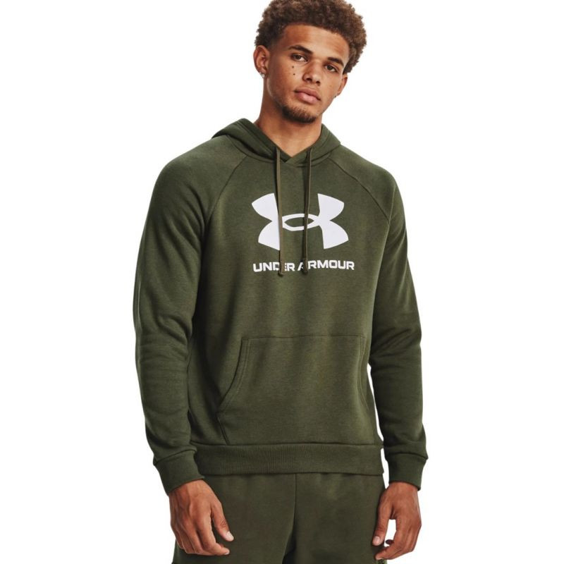 Under Armour pánská mikina Rival Fleece Logo HD olivová 1379758 390 L - Pánské oblečení mikiny
