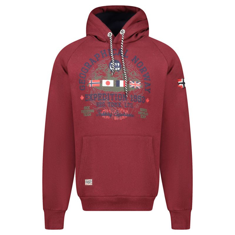 Mikina Geographical Norway DB 100 M WZ3006H/GN-Burgundy pánské - Pánské oblečení mikiny