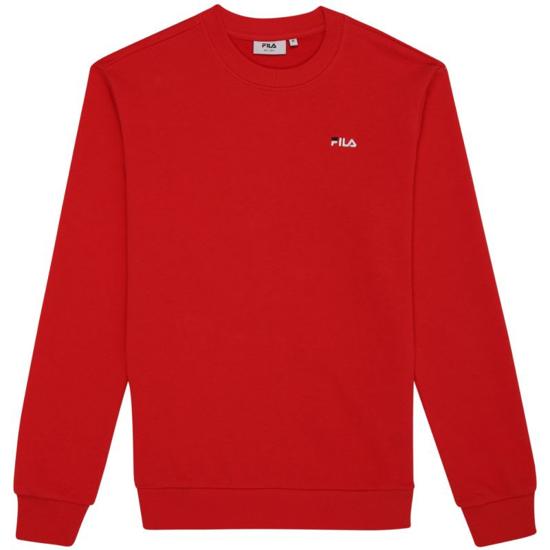 Pánská mikina Fila Leverano Regular Crew Sweatshirt, červená, FAM0876 30002, pánská