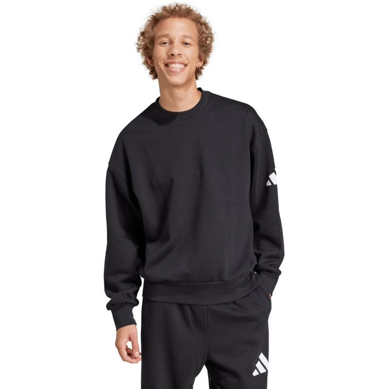 Pánská mikina adidas Essentials Loose Fit 3 Bar Logo, černá, JF3542, pánská