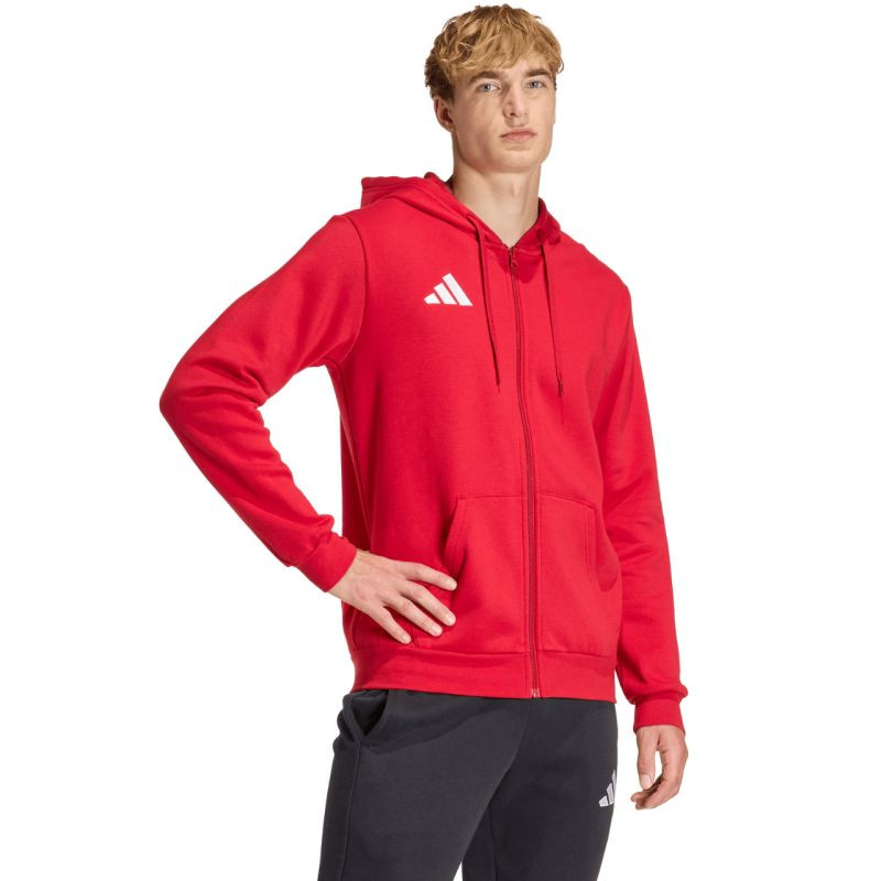 Pánská mikina adidas Entrada 26 FZ Hoody červená KF5944 pánské - Pánské oblečení mikiny
