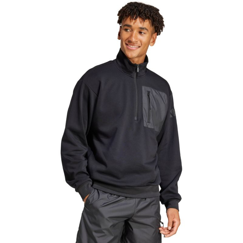 Pánská mikina adidas City Escape Fleece Half-Zip GD černá JF3290 pánské