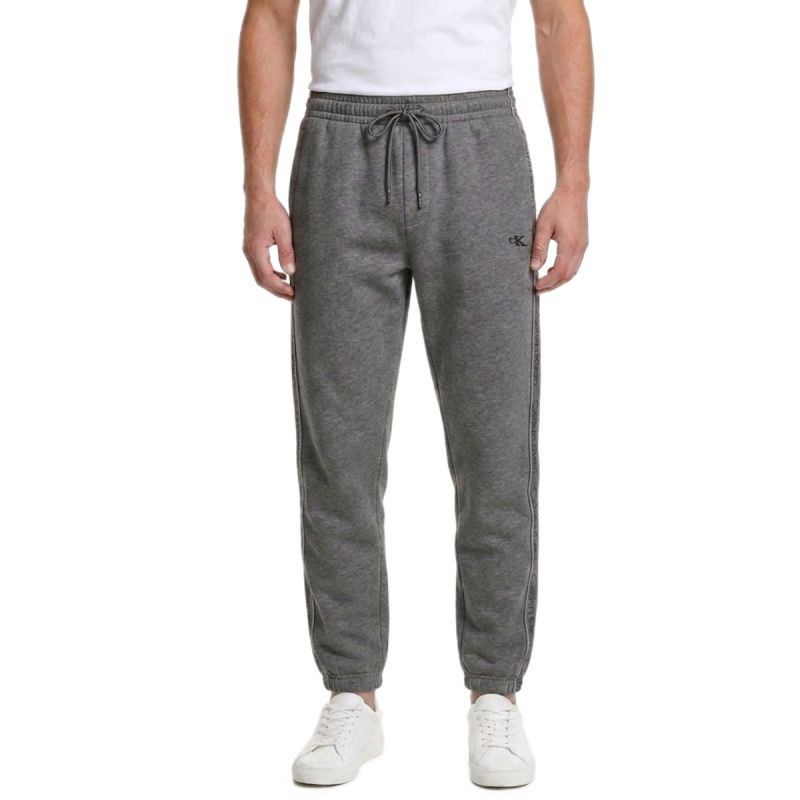 Tepláky Calvin Klein Fleece Logo Tape Jogger Grey Heather - LZ04LE291G-P7E