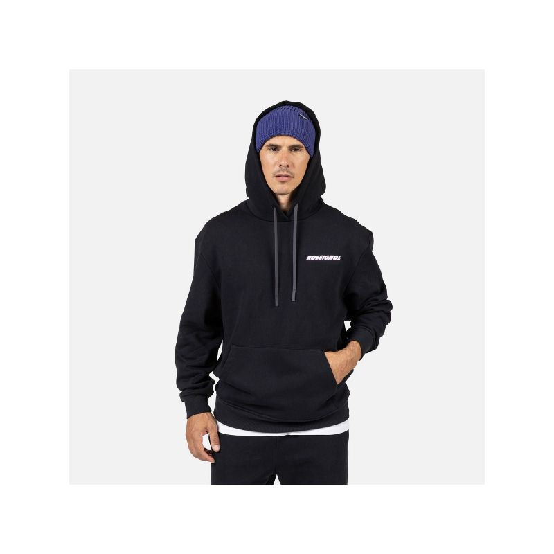 Pánská mikina ROSSIGNOL WATERFALL H RELAX SWEATSHIRT, černá - Pánské oblečení mikiny
