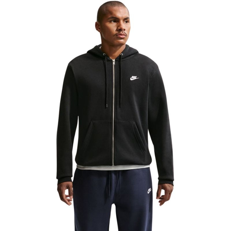 Pánská mikina Nike Club BB FZ s&nbsp;kapucí černá FN3861 010 L - Pánské oblečení mikiny