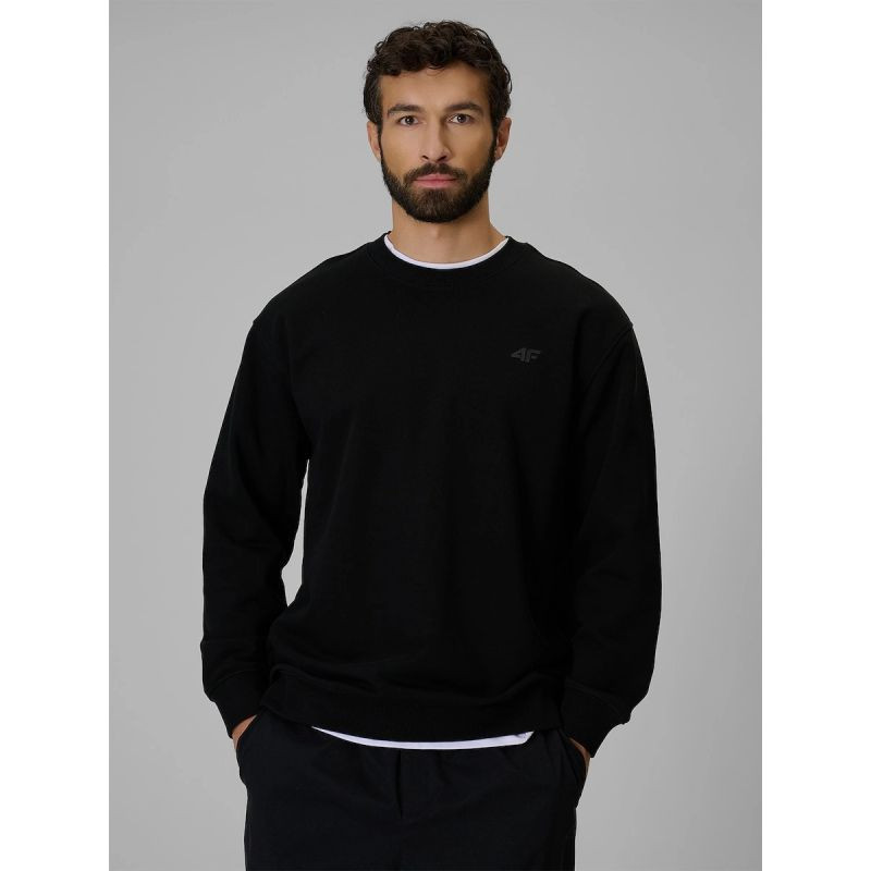 Pánská mikina z fleece s pravidelným střihem bez kapuce 4F 4FRMM00TSWSM3059-20S