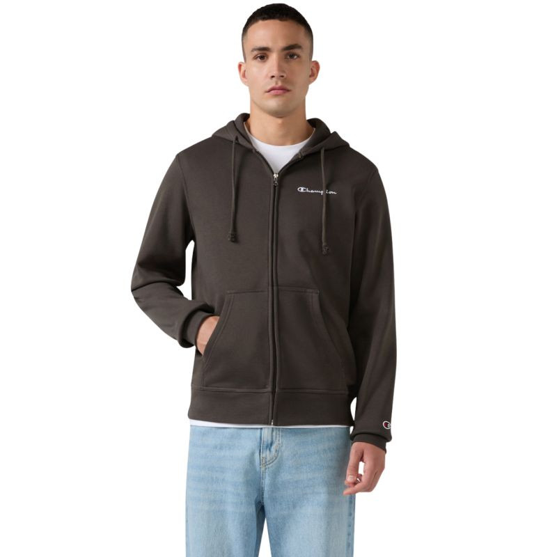 Pánská mikina Champion Hooded Full Zip Sweatshirt, hnědá, 221794 GS509