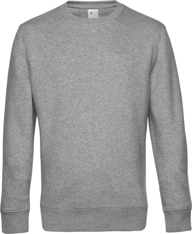 B&C KING Crew Neck_° Pánská mikina 01.U01K heather grey - Pánské oblečení mikiny