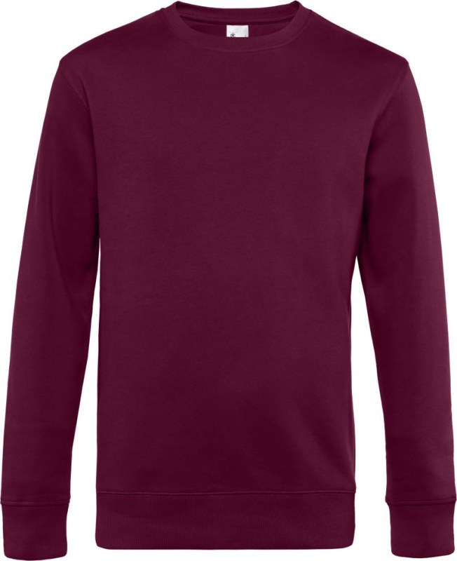 B&C KING Crew Neck_° Pánská mikina 01.U01K dark cherry - Pánské oblečení mikiny
