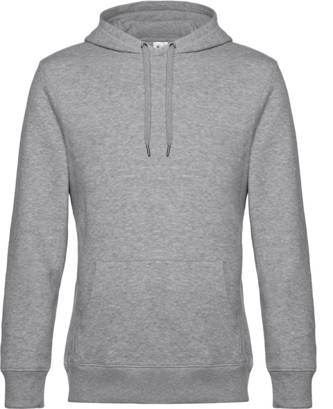 B&C KING Hooded_° Pánská mikina s kapucí 01.U02K heather grey