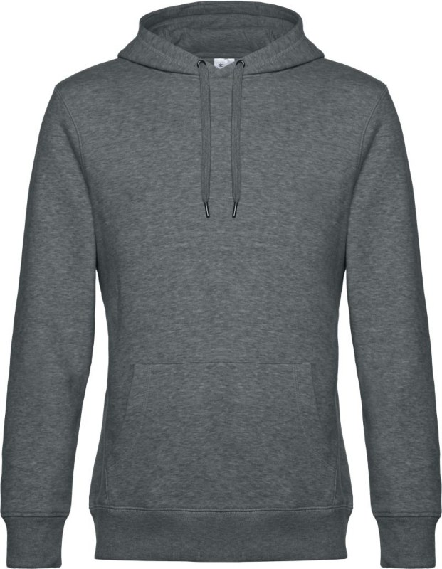 B&C KING Hooded_° Pánská mikina s kapucí 01.U02K heather mid grey