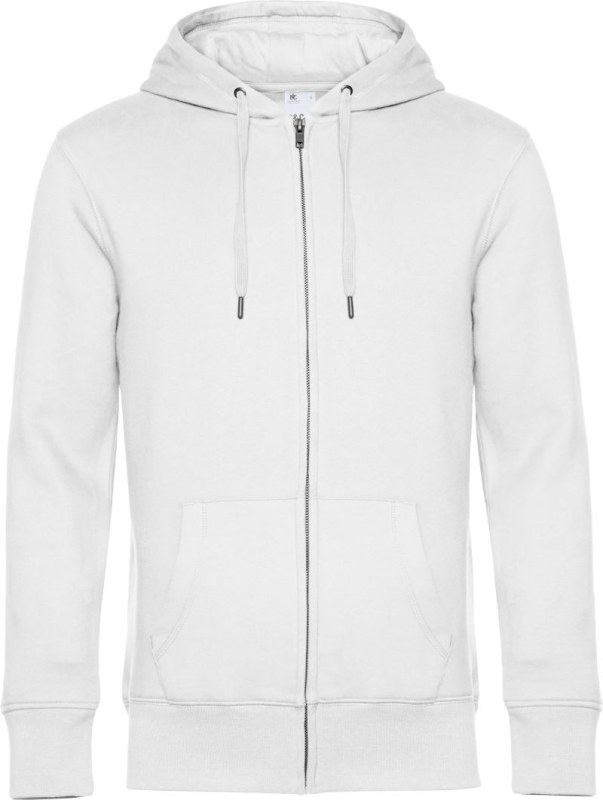 B&C KING Zipped Hood_° Pánská mikina s kapucí 01.U03K white