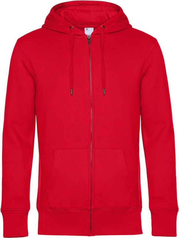 B&C KING Zipped Hood_° Pánská mikina s&nbsp;kapucí 01.U03K red - Pánské oblečení mikiny
