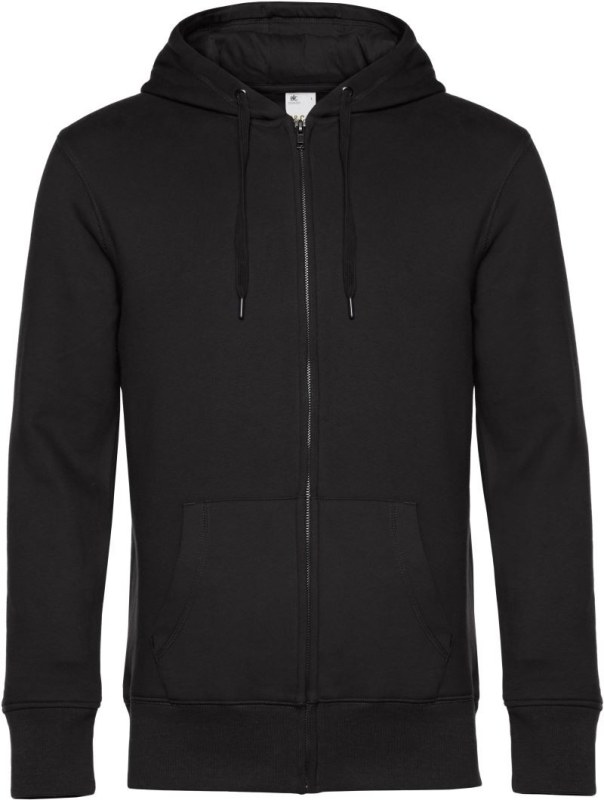 B&C KING Zipped Hood_° Pánská mikina s&nbsp;kapucí 01.U03K black pure - Pánské oblečení mikiny