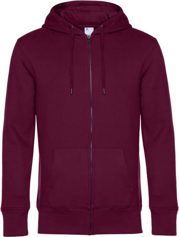 B&C KING Zipped Hood_° Pánská mikina s kapucí 01.U03K dark cherry
