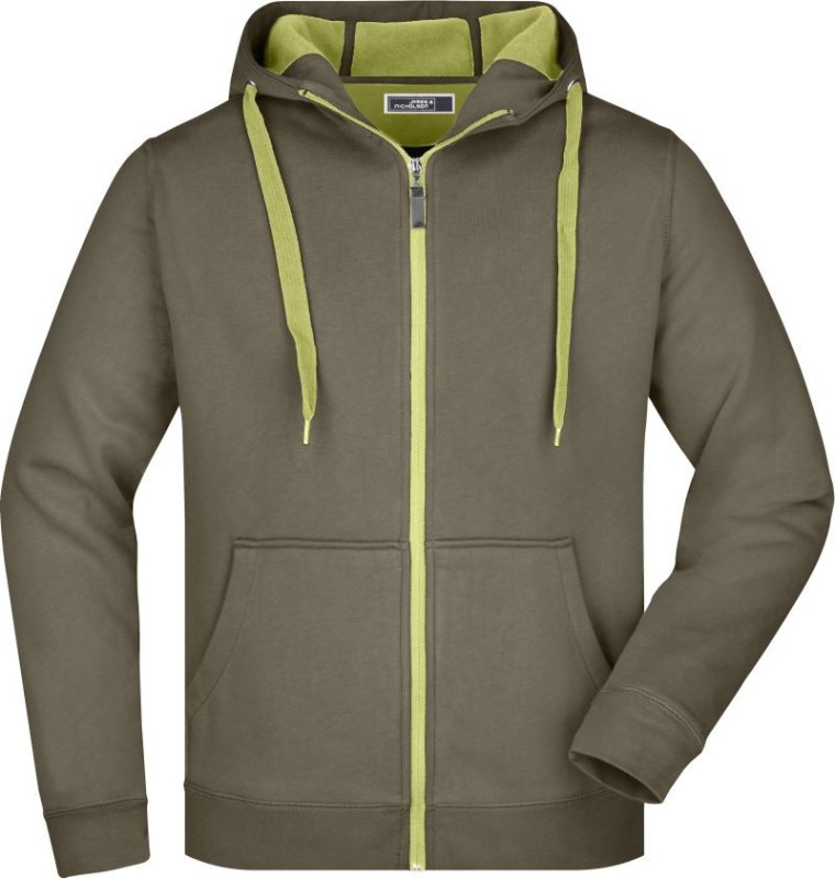 Daiber JN 355 Pánská mikina Doubleface 02.0355 olive/lime green