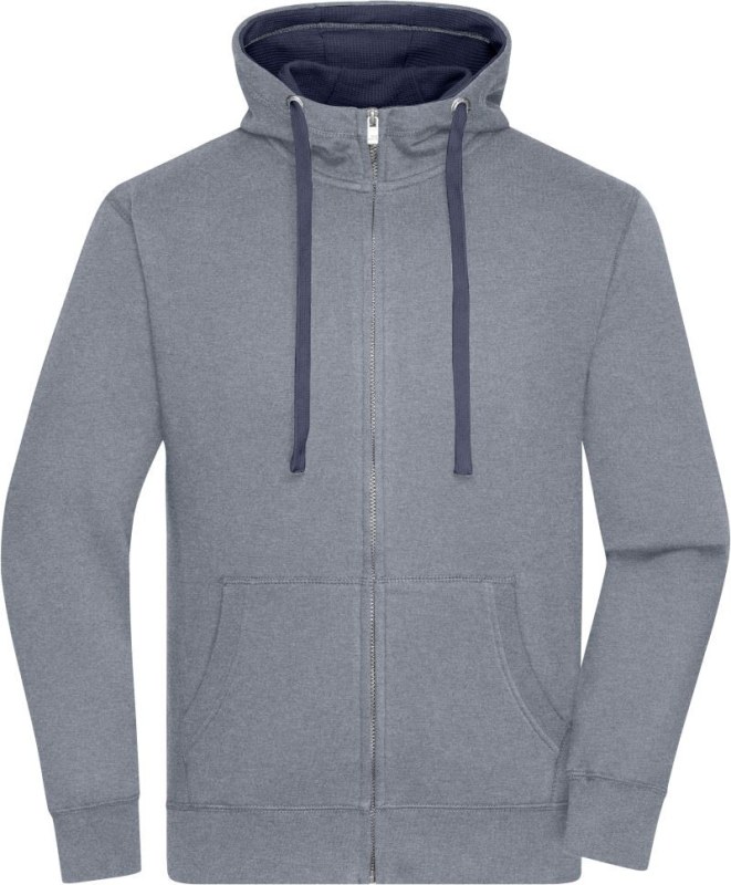Daiber JN 963 Pánská mikina s kapucí "Lifestyle" 02.0963 grey melange/navy