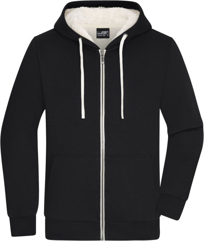 Daiber JN 1320 Pánská mikina s&nbsp;kapucí "Sherpa" 02.1320 black/nature - Pánské oblečení mikiny