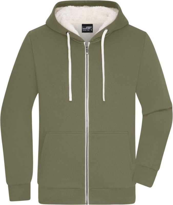Daiber JN 1320 Pánská mikina s kapucí "Sherpa" 02.1320 olive/nature