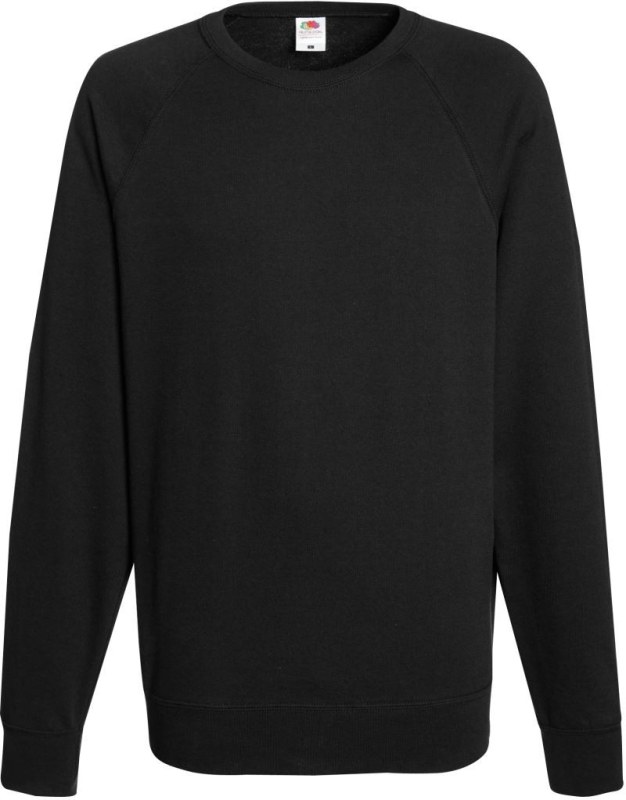 Fruit of the Loom Lightweight Raglan Sweat Pánská raglánová mikina 16.2138 black