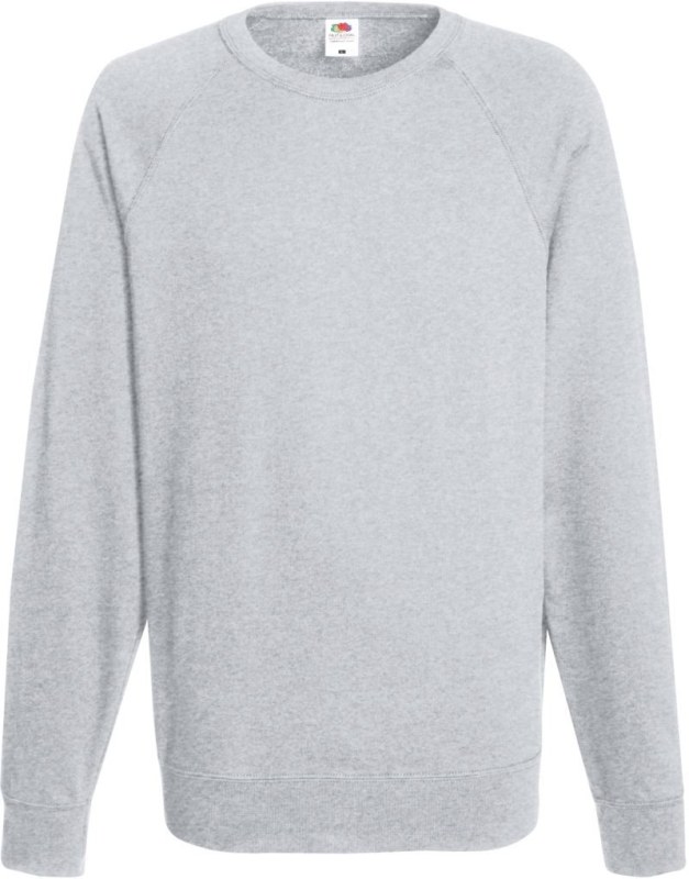Fruit of the Loom Lightweight Raglan Sweat Pánská raglánová mikina 16.2138 heather grey