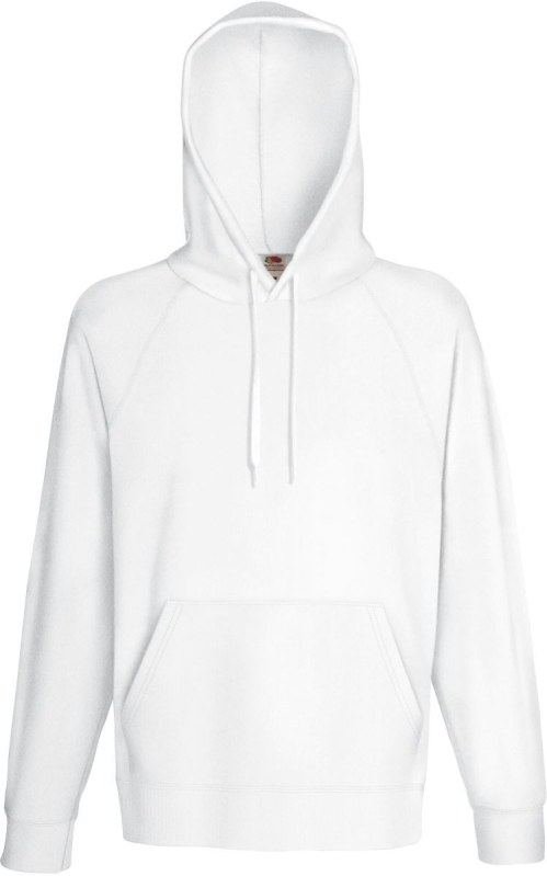 Fruit of the Loom Lightweight Hooded Sweat Pánská raglánová mikina s kapucí 16.2140 white