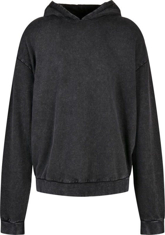 Build your Brand BY 191 Pánská oversize mikina s&nbsp;kapucí "Acid Wash" 56.0191 black - Pánské oblečení mikiny
