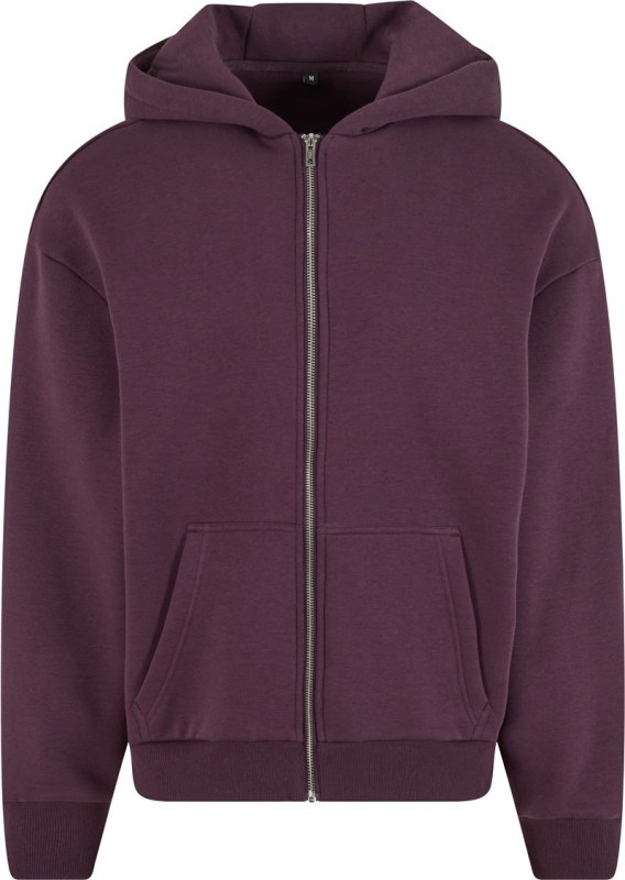 Build your Brand BY 285 Pánská mikina s kapucí z těžké bavlny "Fluffy" 56.0285 plum purple