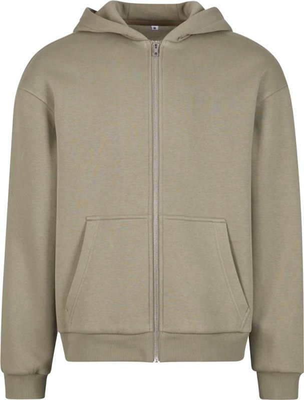 Build your Brand BY 285 Pánská mikina s kapucí z těžké bavlny "Fluffy" 56.0285 pale olive