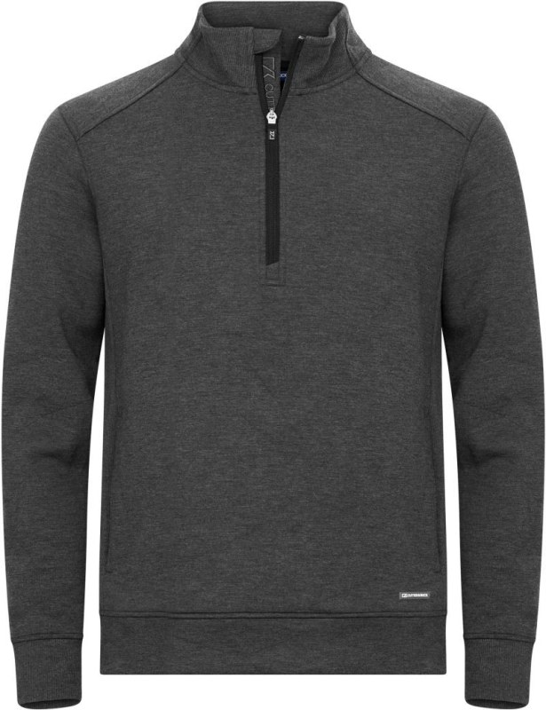 Cutter & Buck Pemberton Half Zip Men Pánska mikina s&nbsp;1/4 zipem 68.8434 anthracite melange - Pánské oblečení mikiny