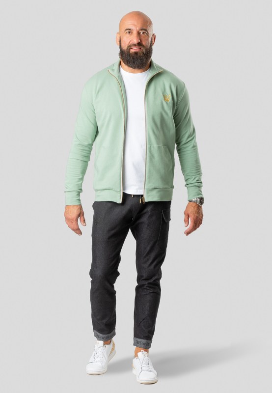 TRES AMIGOS WEAR Mikina Bomber G003-BB Mint - Pánské oblečení mikiny