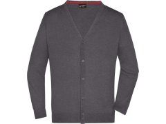 Daiber JN 661 Pánský pletený cardigan s výstřihem do V 02.0661 anthracite melange