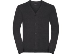Russell Athletic 715M Pánský pletený cardigan s&nbsp;výstřihem do V 11.715M charcoal marl