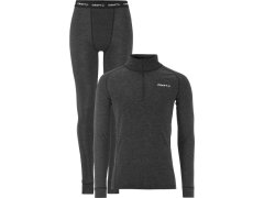 Craft Corporate Wool Merino Hz Set M Pánská sada funkčního prádla s 1/4 zipem 81.8308 black melange