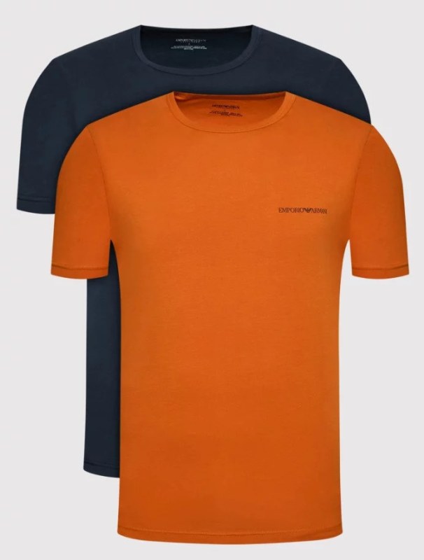 Pánské triko - 111267 2R717 03563 - oranžová/tm.modrá - Emporio Armani - Pánské oblečení oblečení