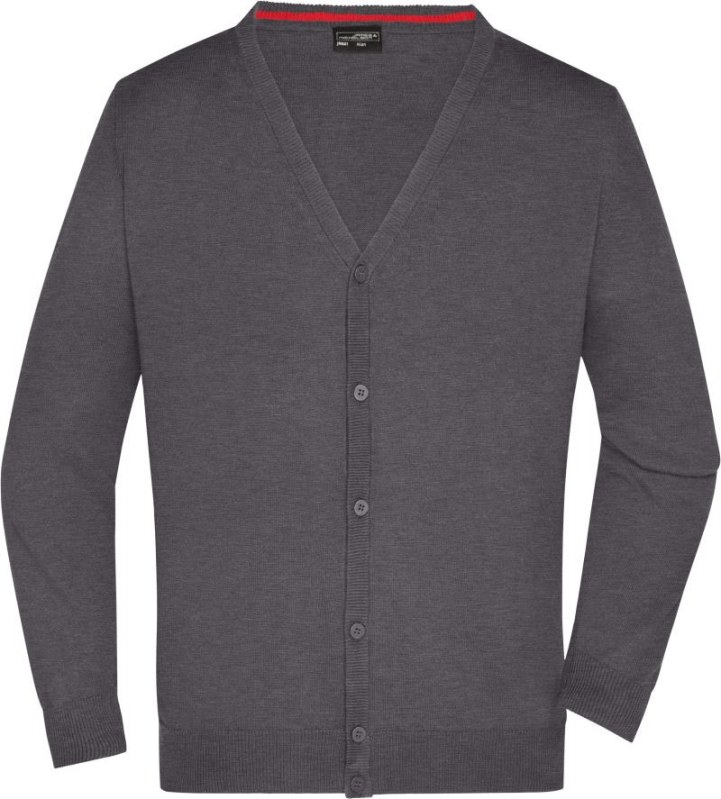 Daiber JN 661 Pánský pletený cardigan s&nbsp;výstřihem do V 02.0661 anthracite melange - Pánské oblečení oblečení