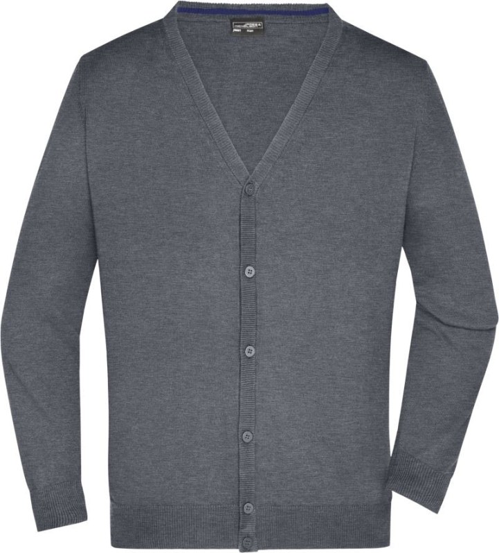 Daiber JN 661 Pánský pletený cardigan s výstřihem do V 02.0661 grey heather