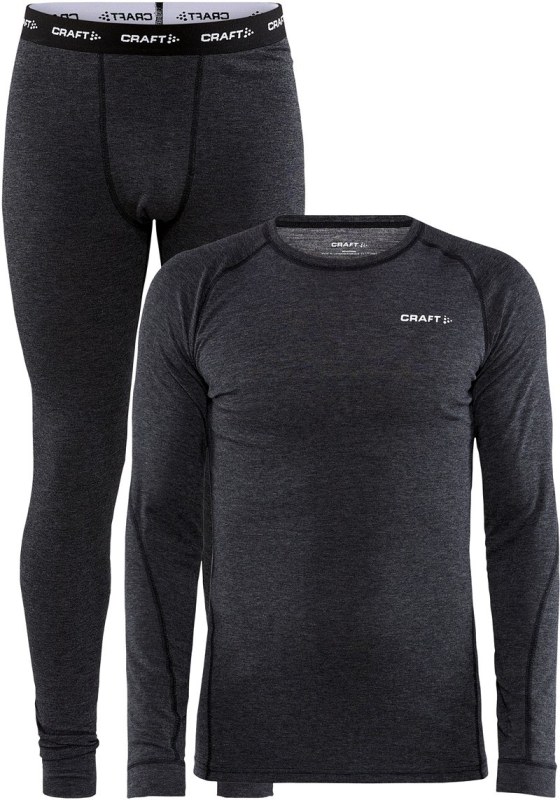 Craft Corporate Wool Merino Set M Pánská sada merino spodního prádla 81.9711 black melange