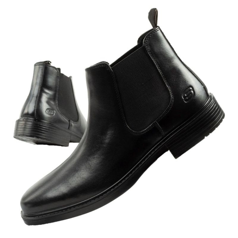 Pánské boty Skechers Miller-Boris v&nbsp;barvě sable – elegantní kožené boty - Pánské oblečení obuv Ostatní obuv
