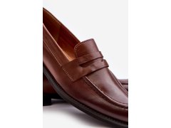 Mužské kožené polobotky Loafer Zazoo 1570/1 hnědé