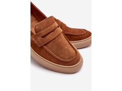 Mužské semišové loafers polobotky Zazoo 1566 hnědé