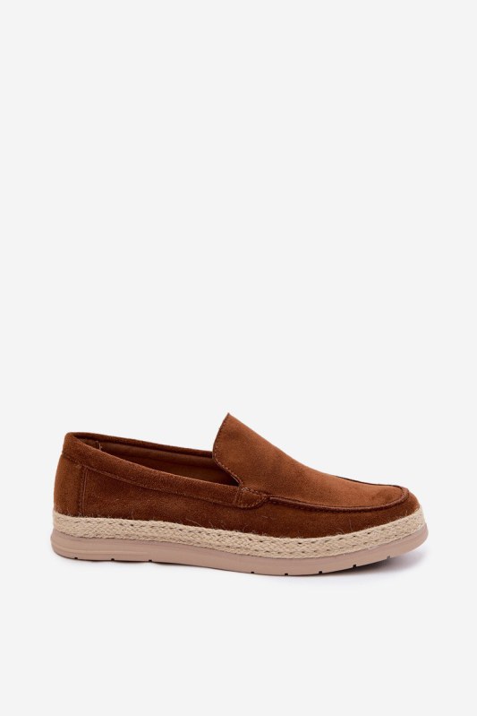 Mokasyny Espadryle Pánské Camel Rexton - Pánské oblečení obuv Polobotky
