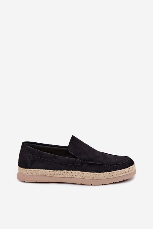Mokasyny Espadryle Pánské Černé Rexton - Pánské oblečení obuv Polobotky