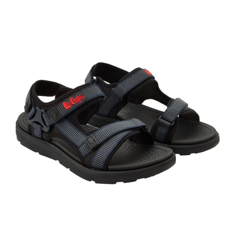 Lee Cooper pánské boty na suchý zip sandály na letní pláž světle modré černé - Pánské oblečení obuv Sandály